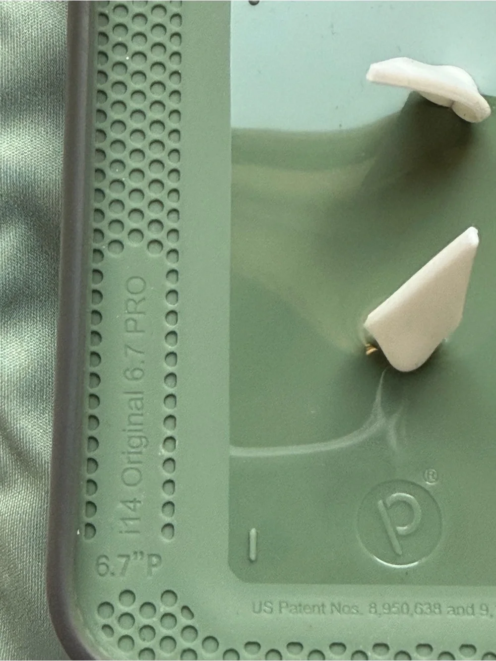 Loopy Case Sage Green Phone Case with White Loopy Grip